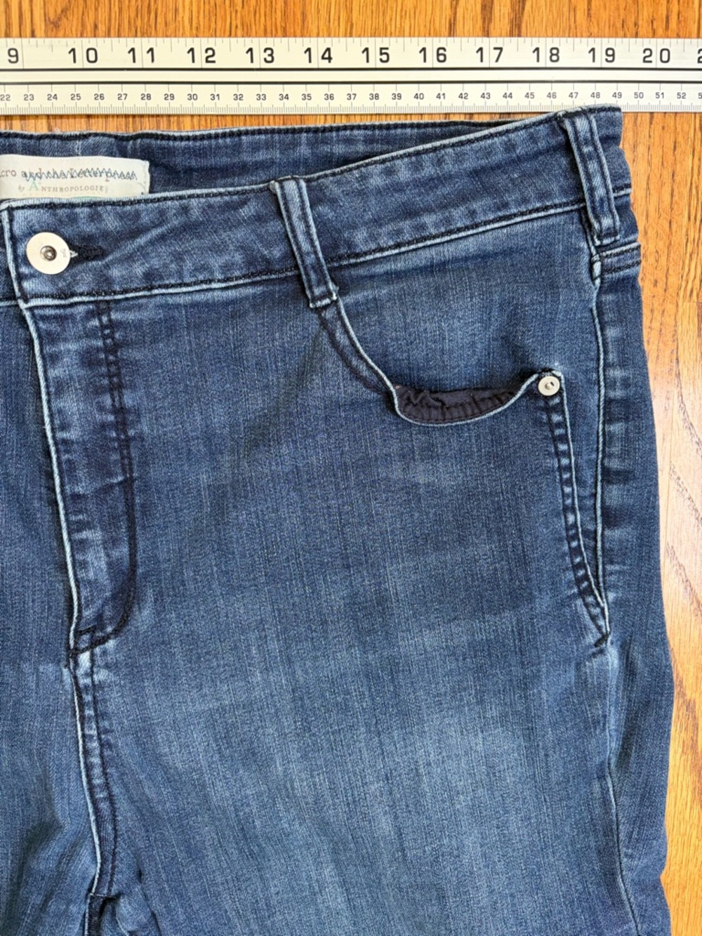 Anthropologie Pilcro Dark Blue Cropped Stretch Skinny Jeans - Picture 4 of 11